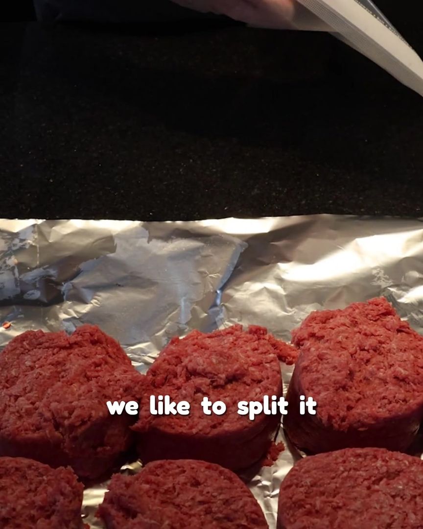 Version 1 at 0:13: ground beef patties on screen